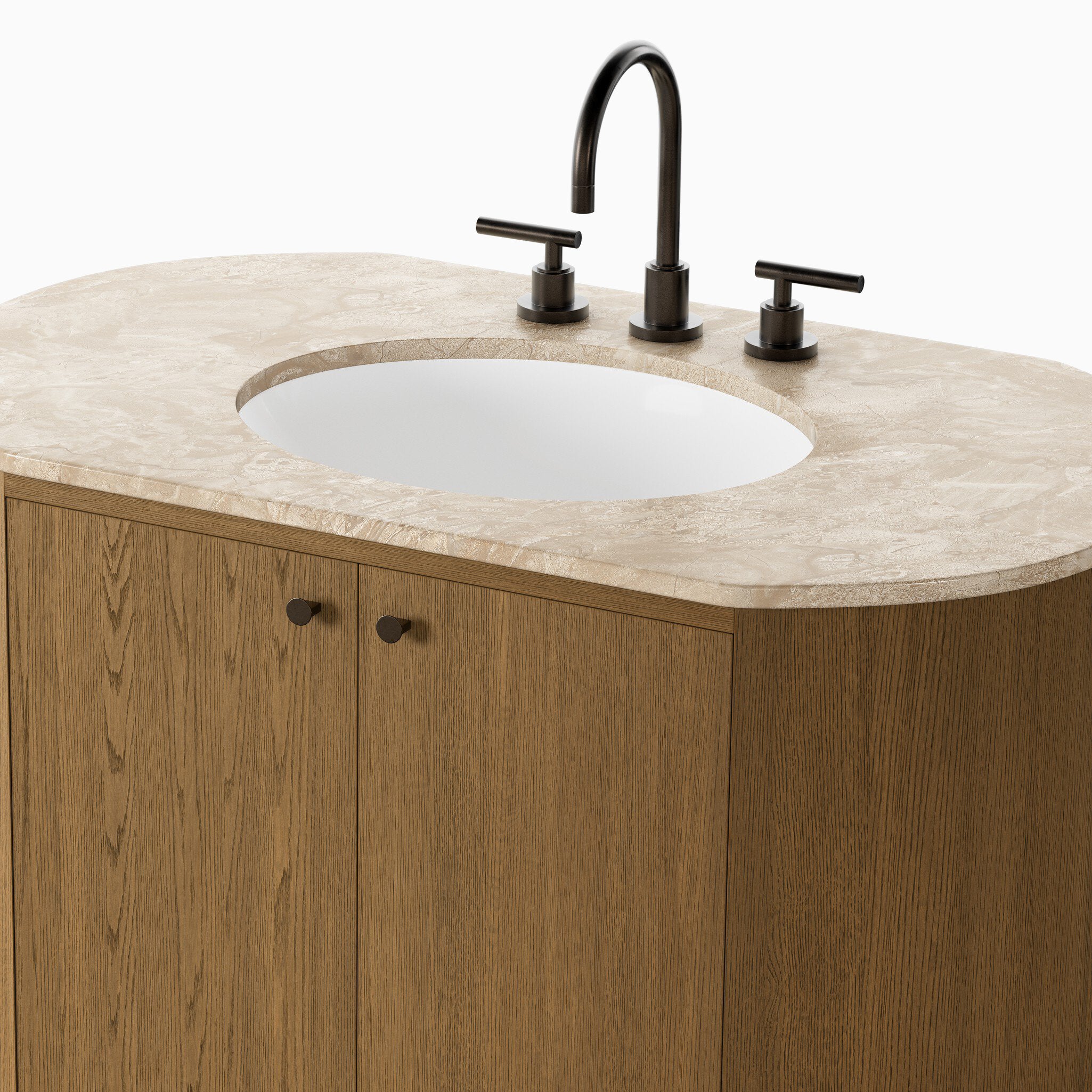 Tessa 40" Single Vanity in Washed Natural Veneer with Sand Marble Top
