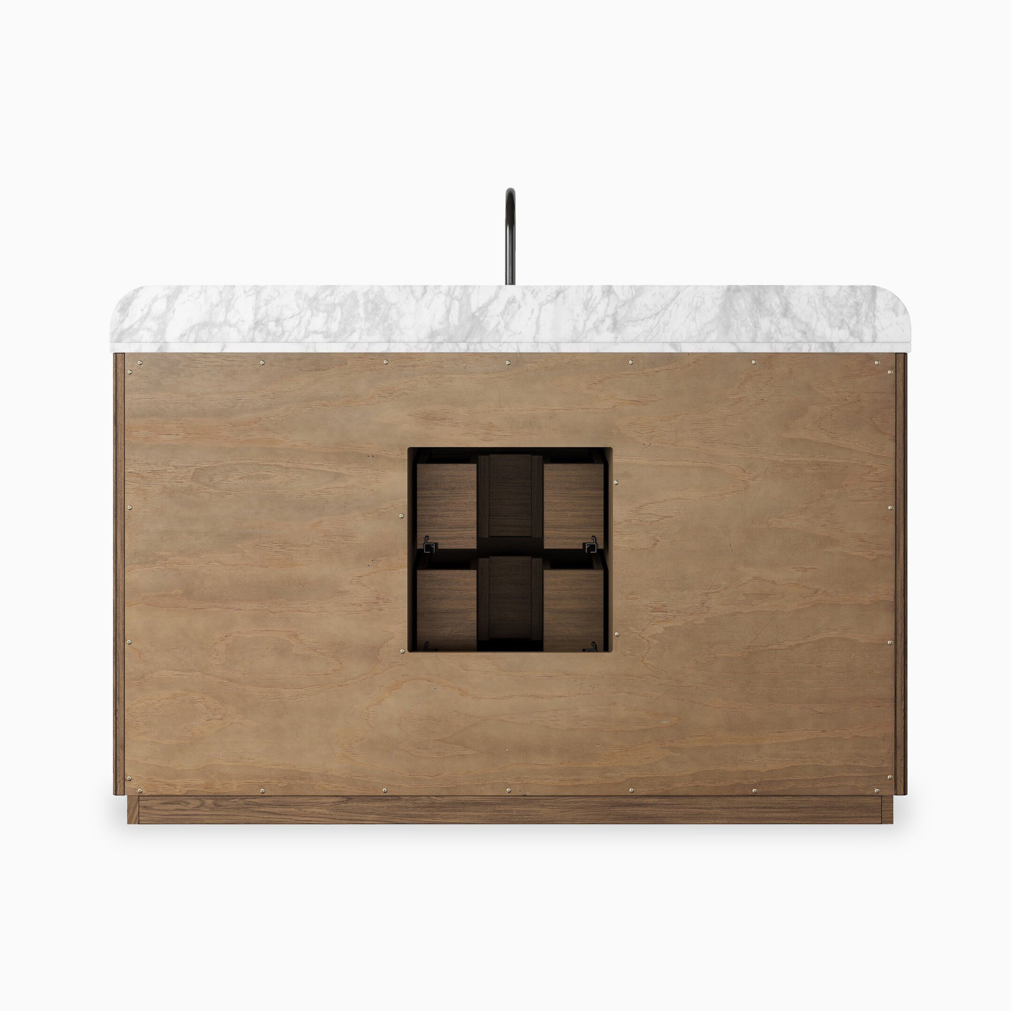 Nina 55" Single Vanity in Satin Espresso Oak Veneer with Carrara Marble Top