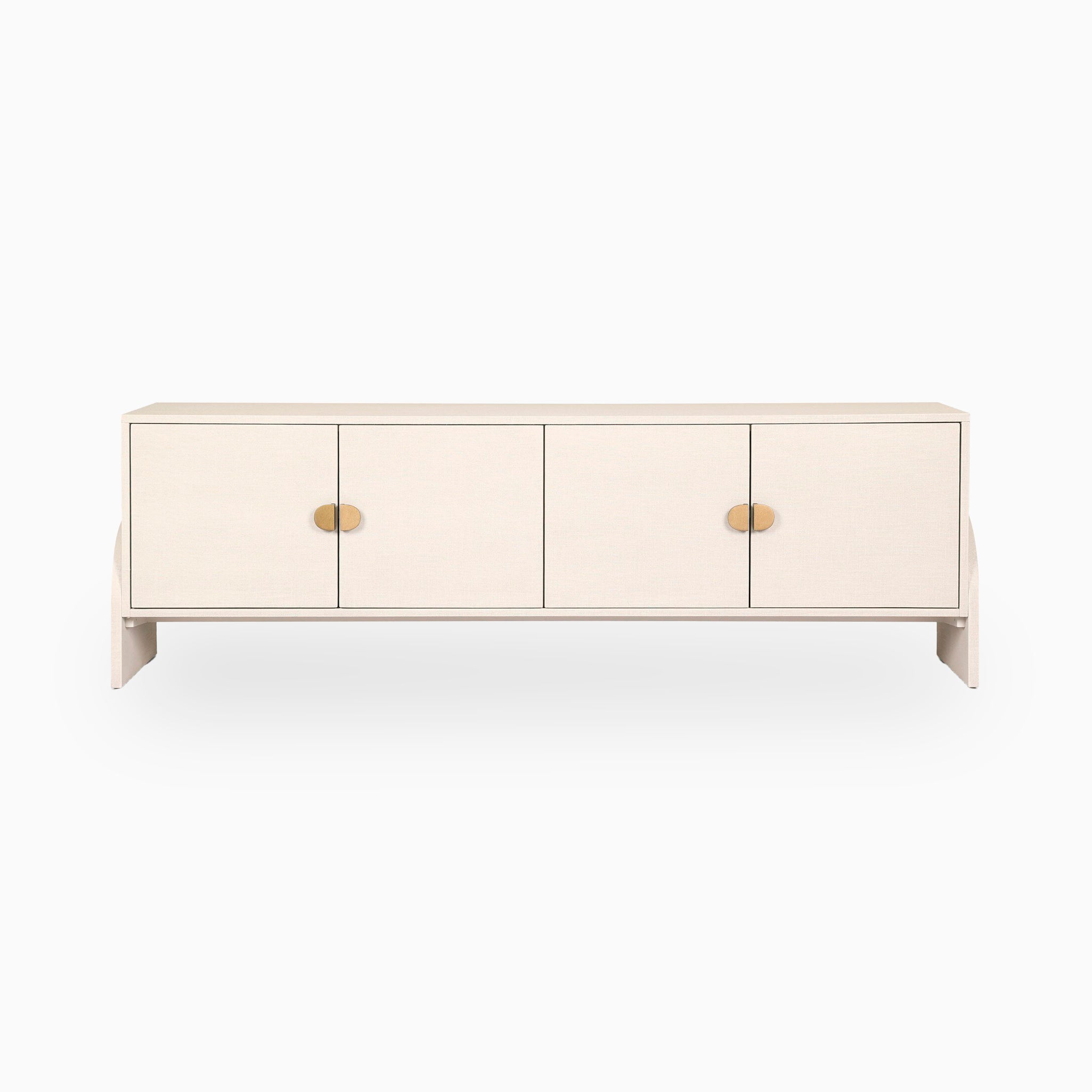 Bayfield Media Console in Ivory Painted Linen