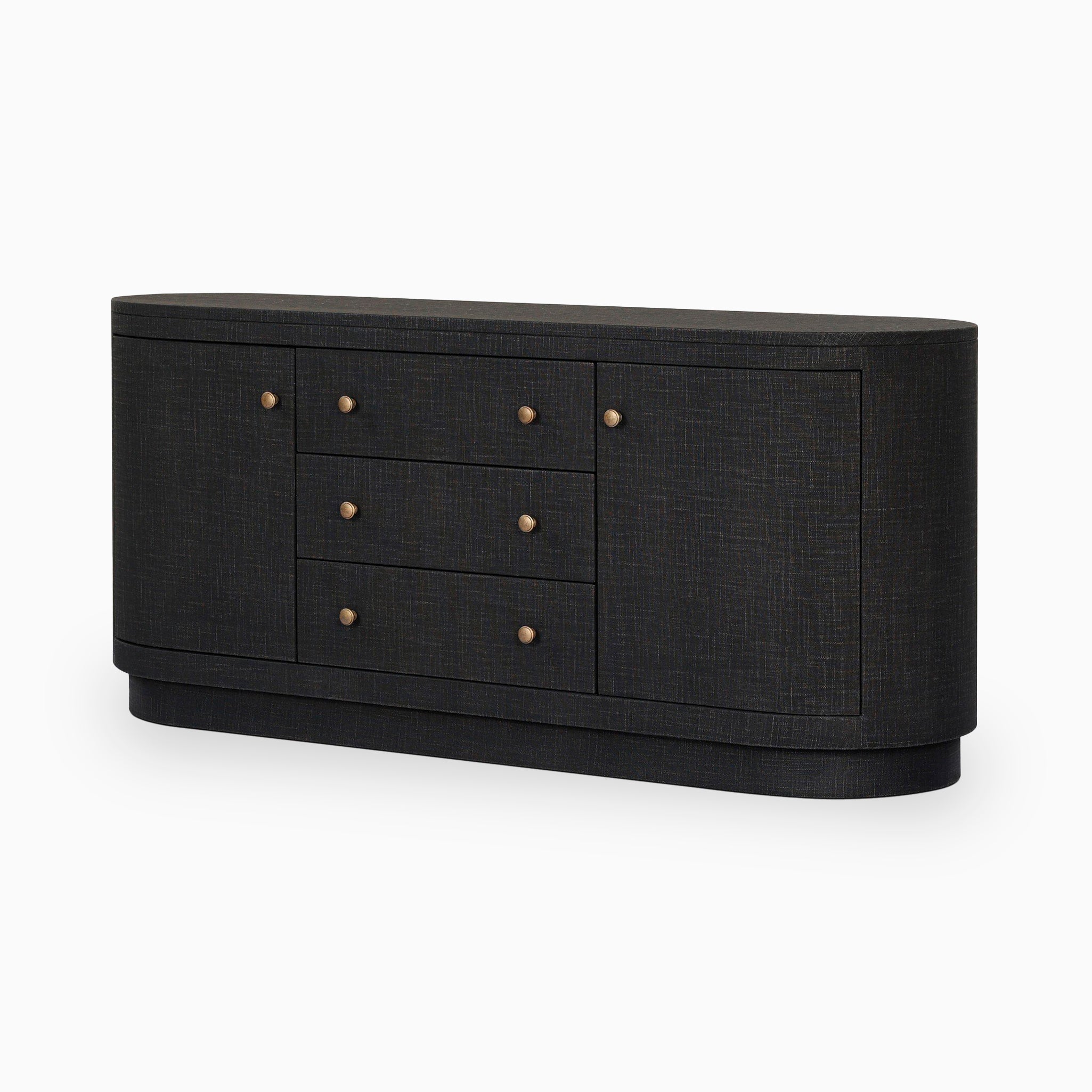 Boone Media Console in Black Linen