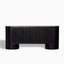 Fannin Media Console in Black Oak Veneer with Black Marble Top