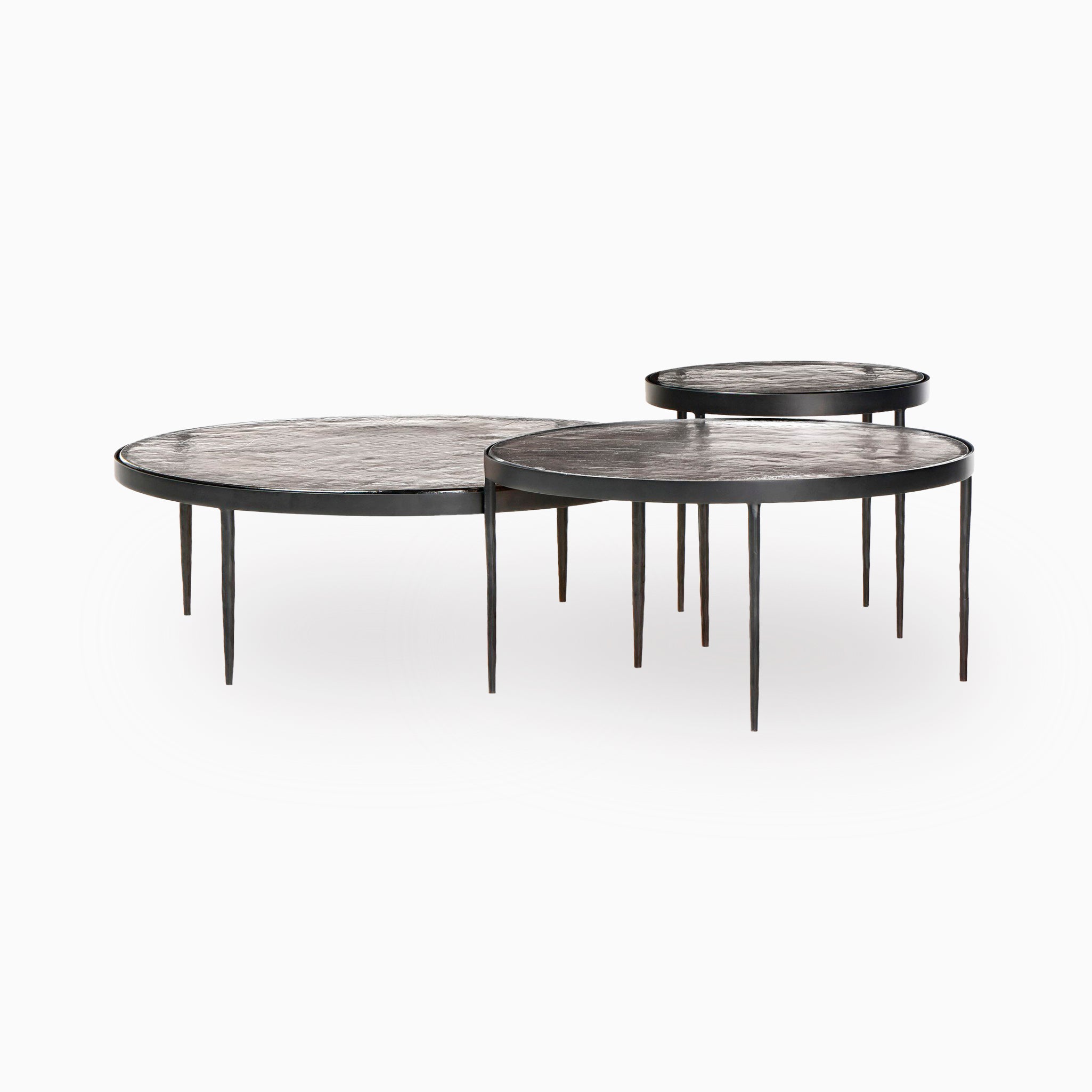 Laurel Nesting Table Set in Clear Glass