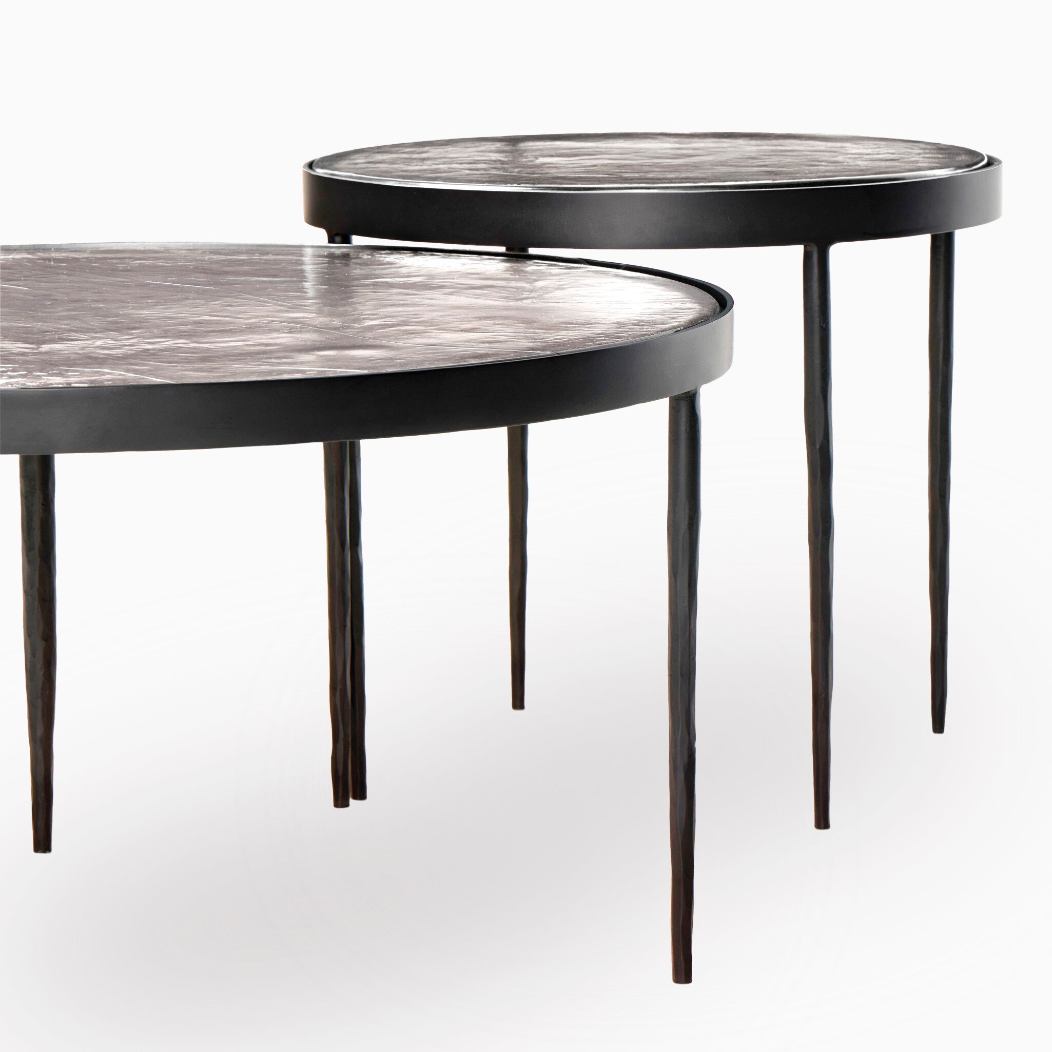 Laurel Nesting Table Set in Clear Glass