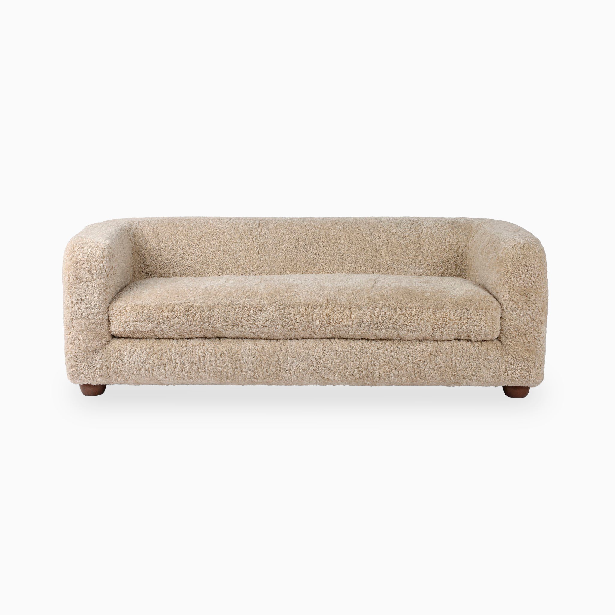 Taney Sofa in Beige Shearling