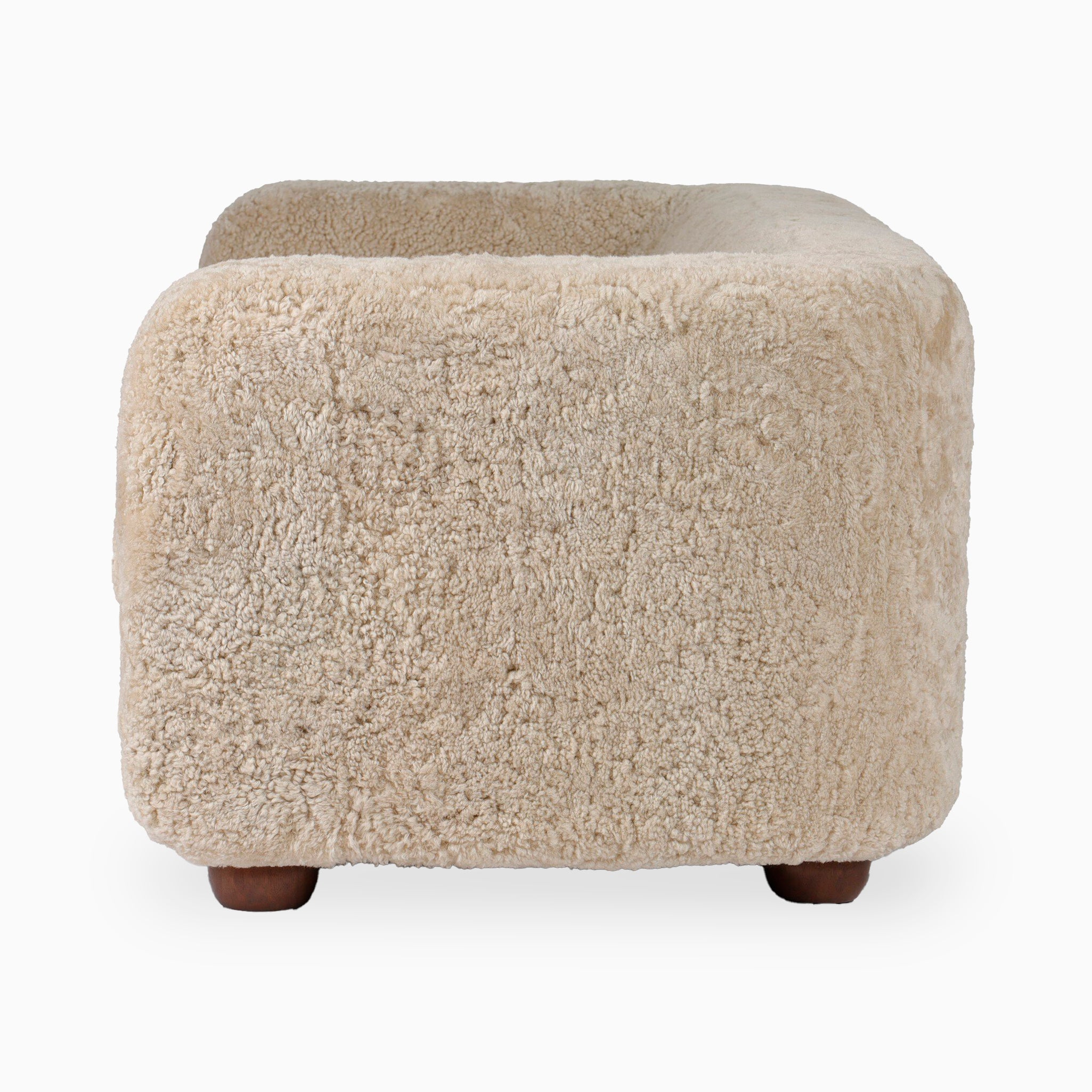 Taney Sofa in Beige Shearling