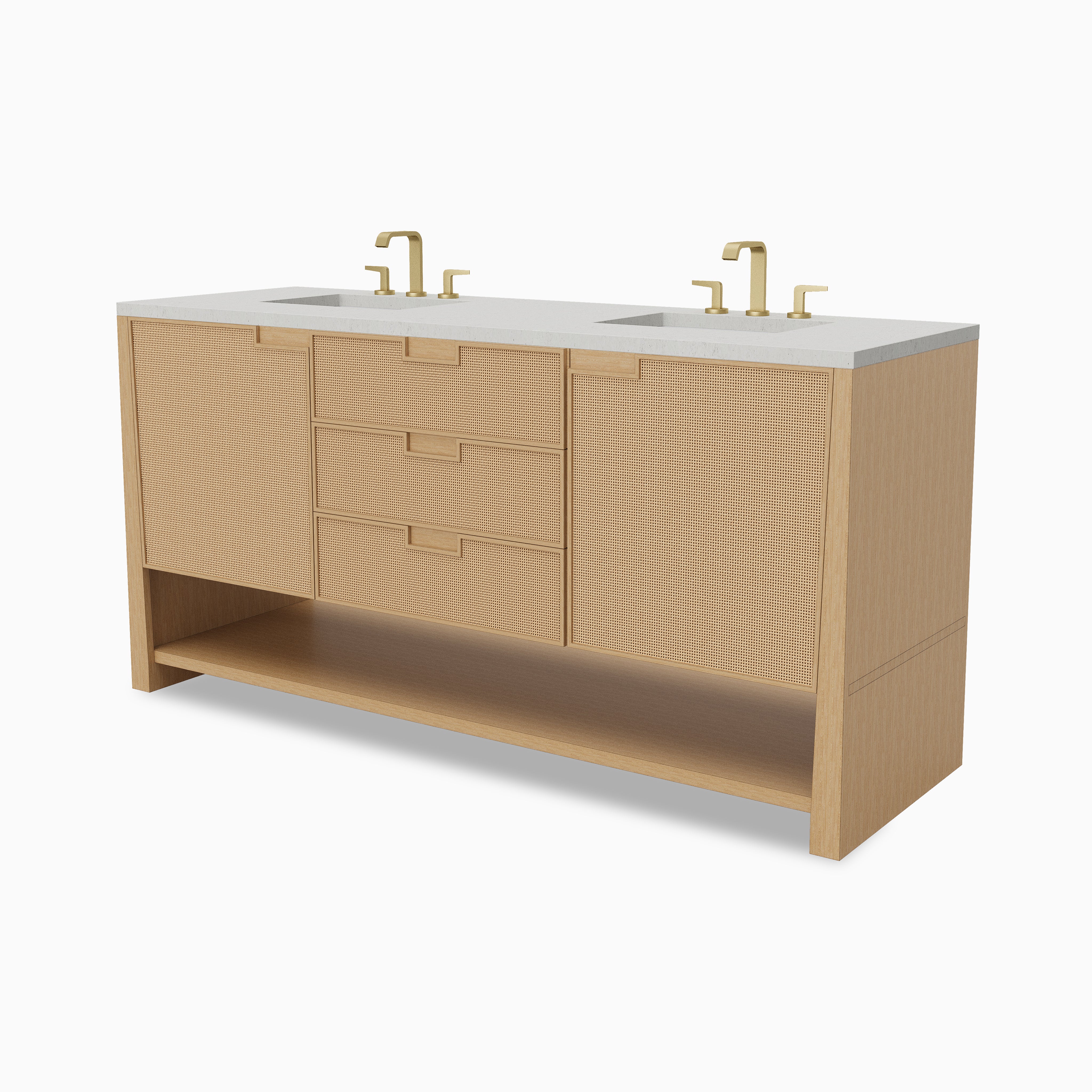 Delilah 72" Double Vanity in Seaside Oak with 3 cm Lime Delight Quartz Top
