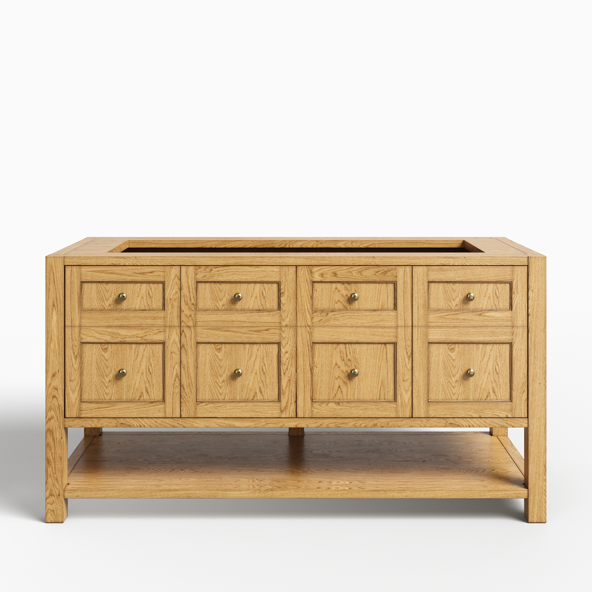 Bridgette 60" Double Vanity in Light Natural Oak