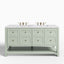 Bridgette 60" Double Vanity in Smokey Celadon with 3 cm Carrara Marble Top