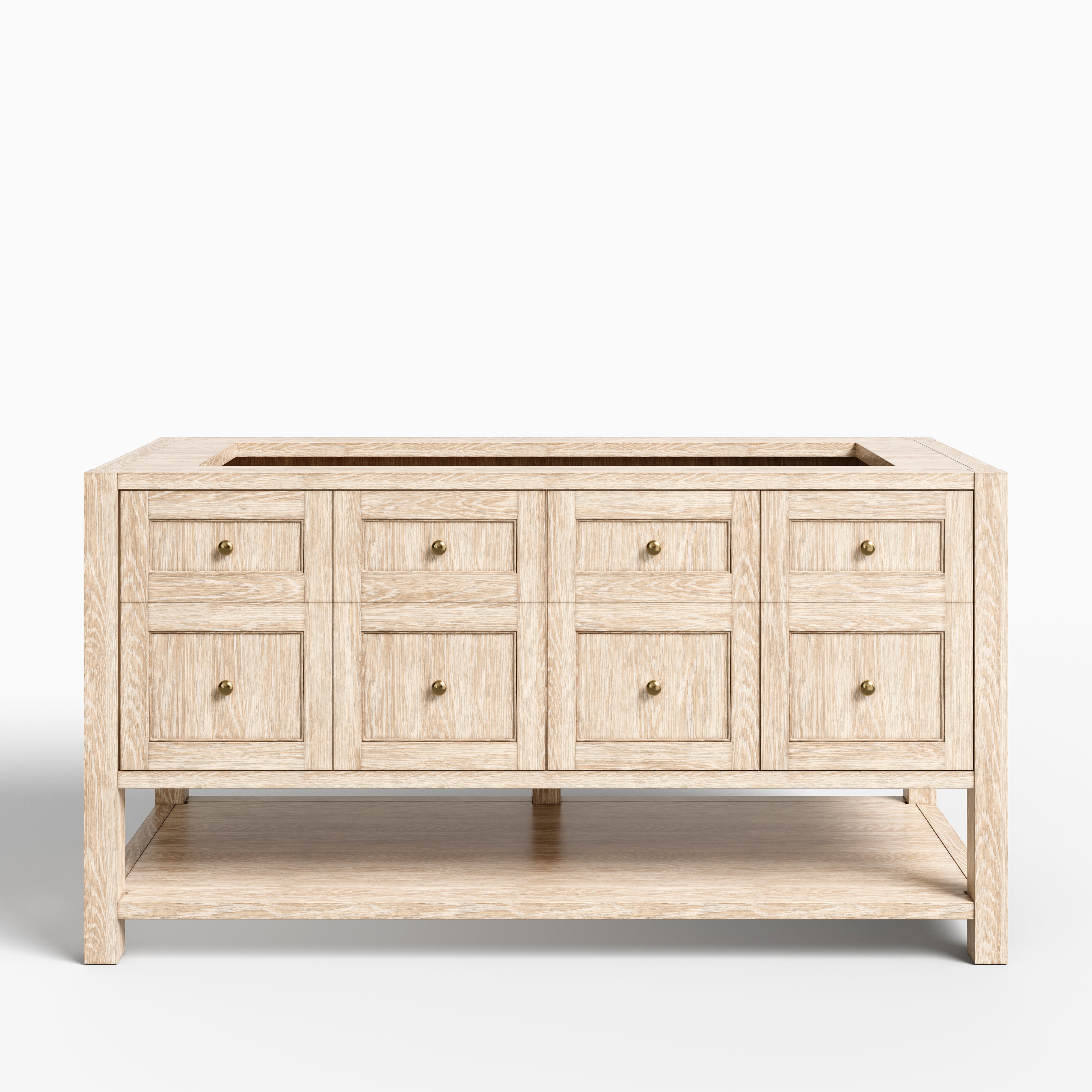 Bridgette 60" Double Vanity in Whitewashed Oak