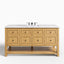 Bridgette 60" Single Vanity in Light Natural Oak with 3 cm Carrara Marble Top