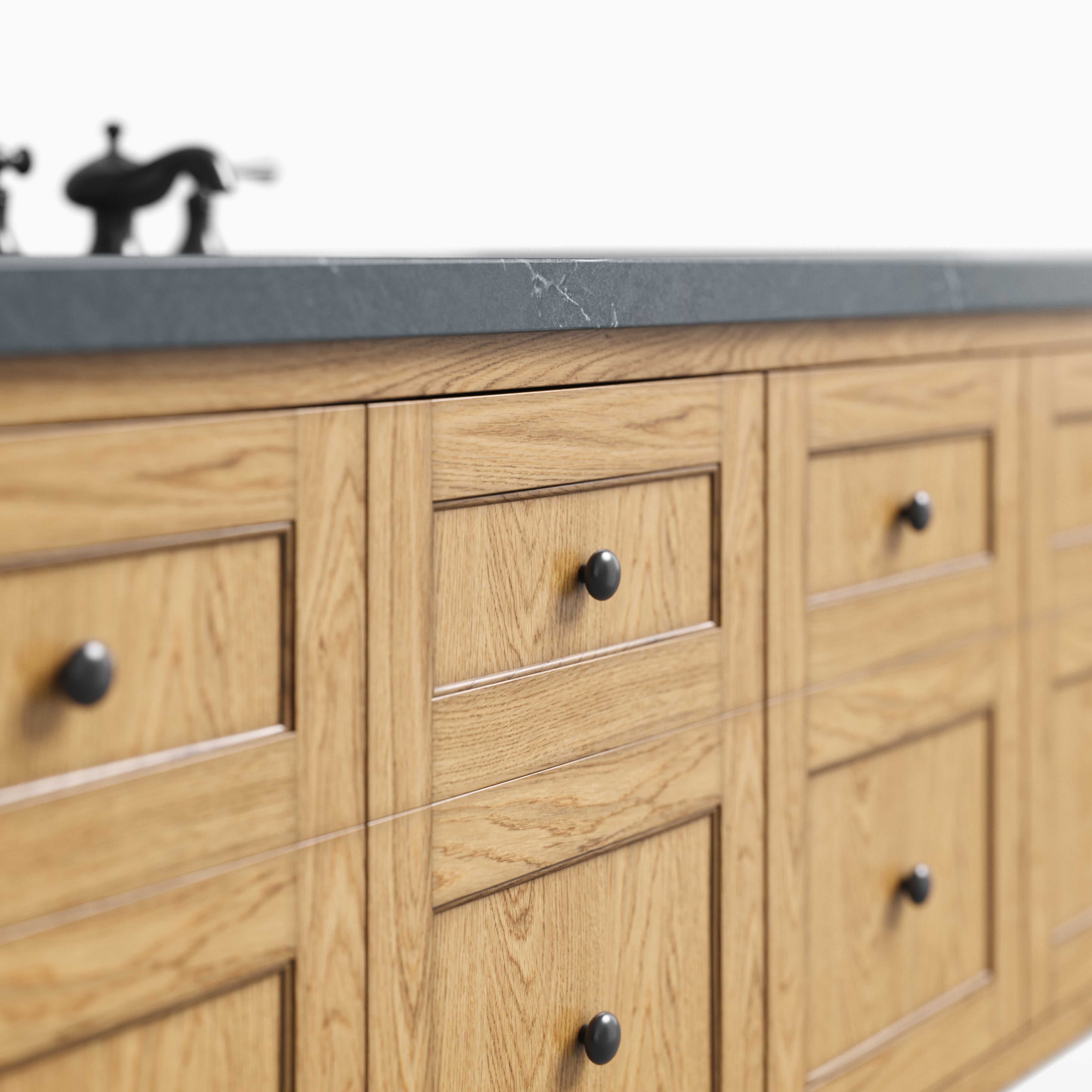 Bridgette 60" Single Vanity in Light Natural Oak with 3 cm Charcoal Soapstone Quartz Top