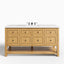 Bridgette 60" Single Vanity in Light Natural Oak with 3 cm Eternal Jasmine Pearl Quartz Top