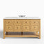Bridgette 60" Single Vanity in Light Natural Oak with 3 cm Ethereal Noctis Quartz Top