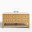 Bridgette 60" Single Vanity in Light Natural Oak with 3 cm Lime Delight Quartz Top