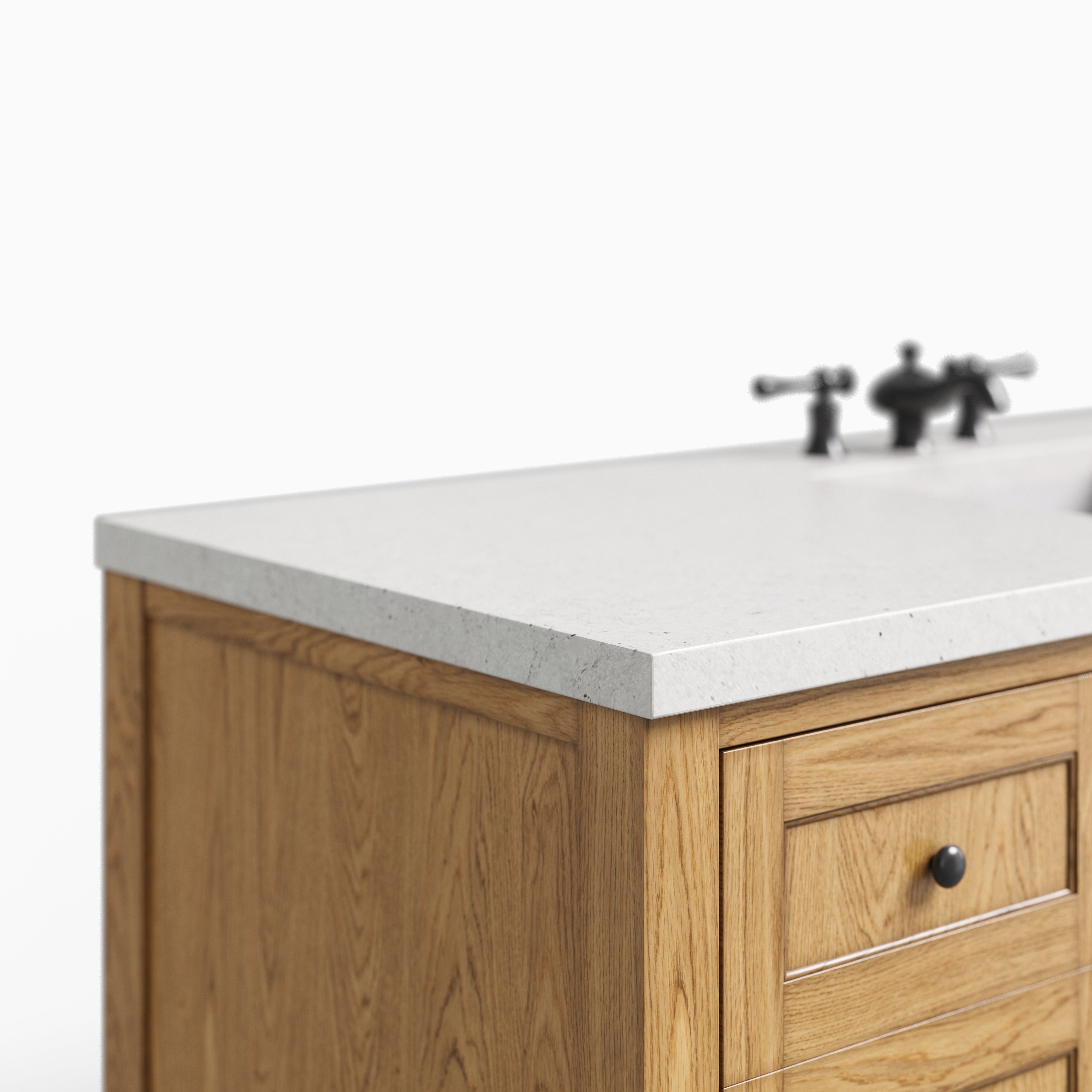 Bridgette 60" Single Vanity in Light Natural Oak with 3 cm Lime Delight Quartz Top