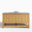 Bridgette 60" Single Vanity in Light Natural Oak with 3 cm Parisien Bleu Quartz Top