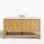 Bridgette 60" Single Vanity in Light Natural Oak with 3 cm Victorian Silver Quartz Top