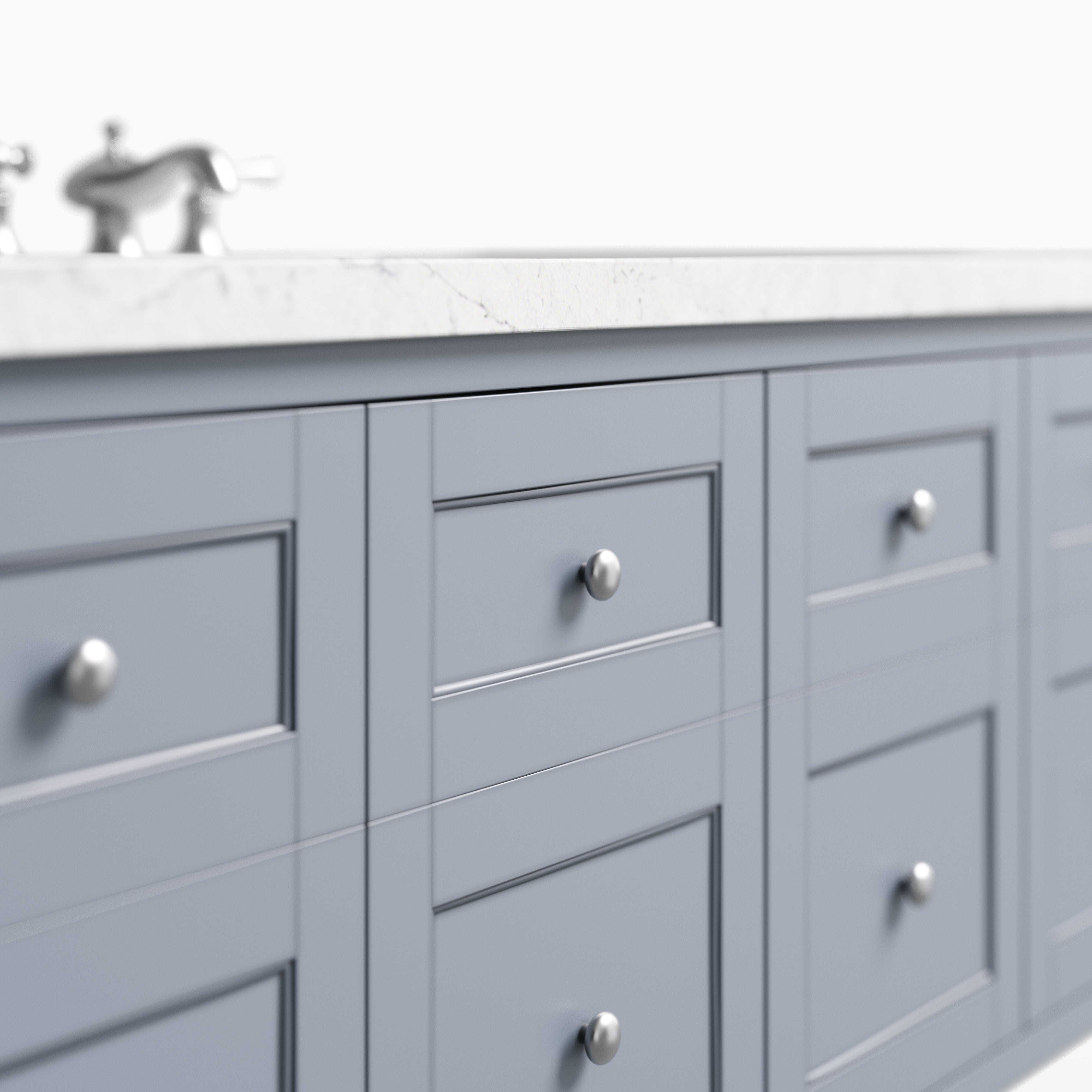 Bridgette 60" Single Vanity in Serenity Blue with 3 cm Eternal Jasmine Pearl Quartz Top