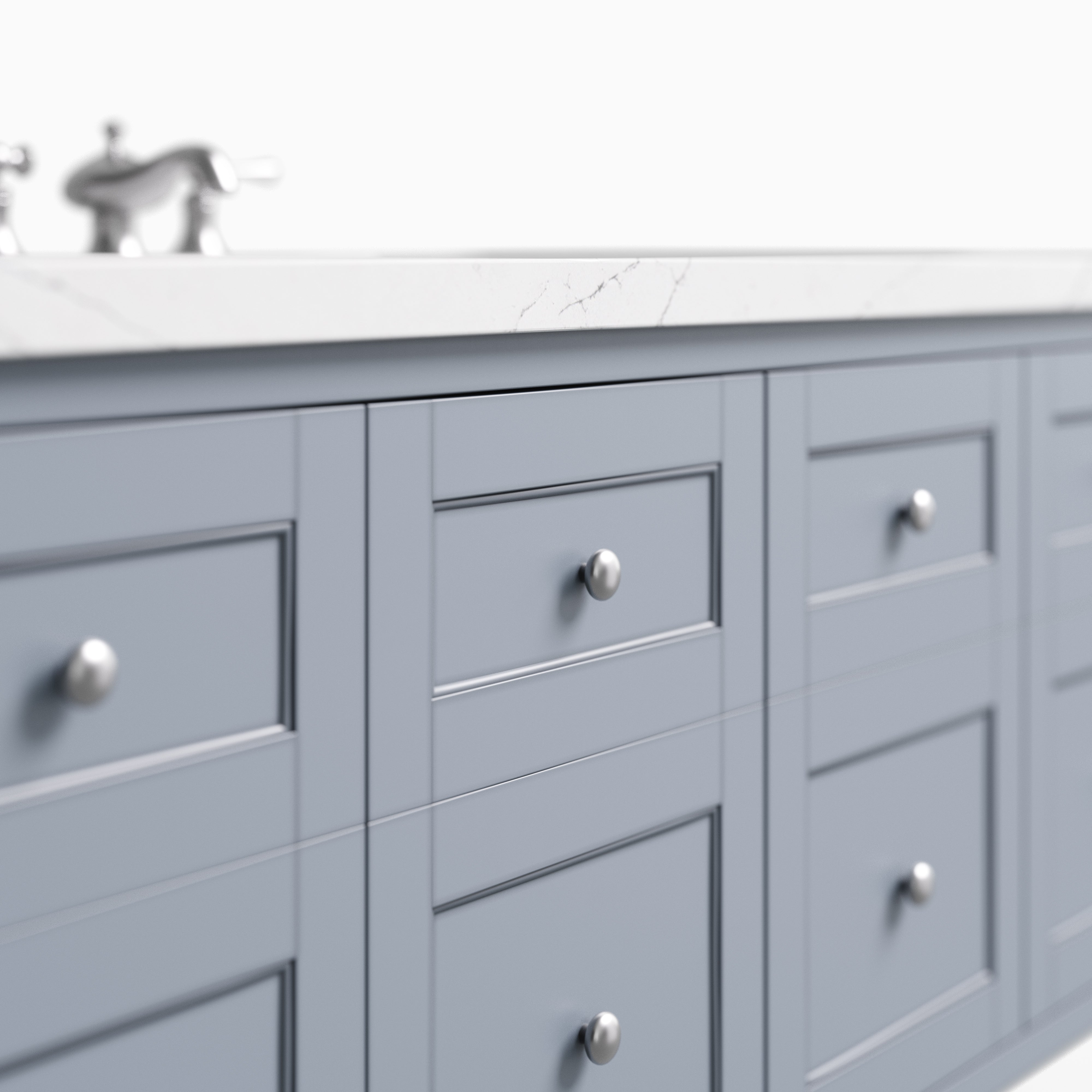 Bridgette 60" Single Vanity in Serenity Blue with 3 cm Ethereal Noctis Quartz Top