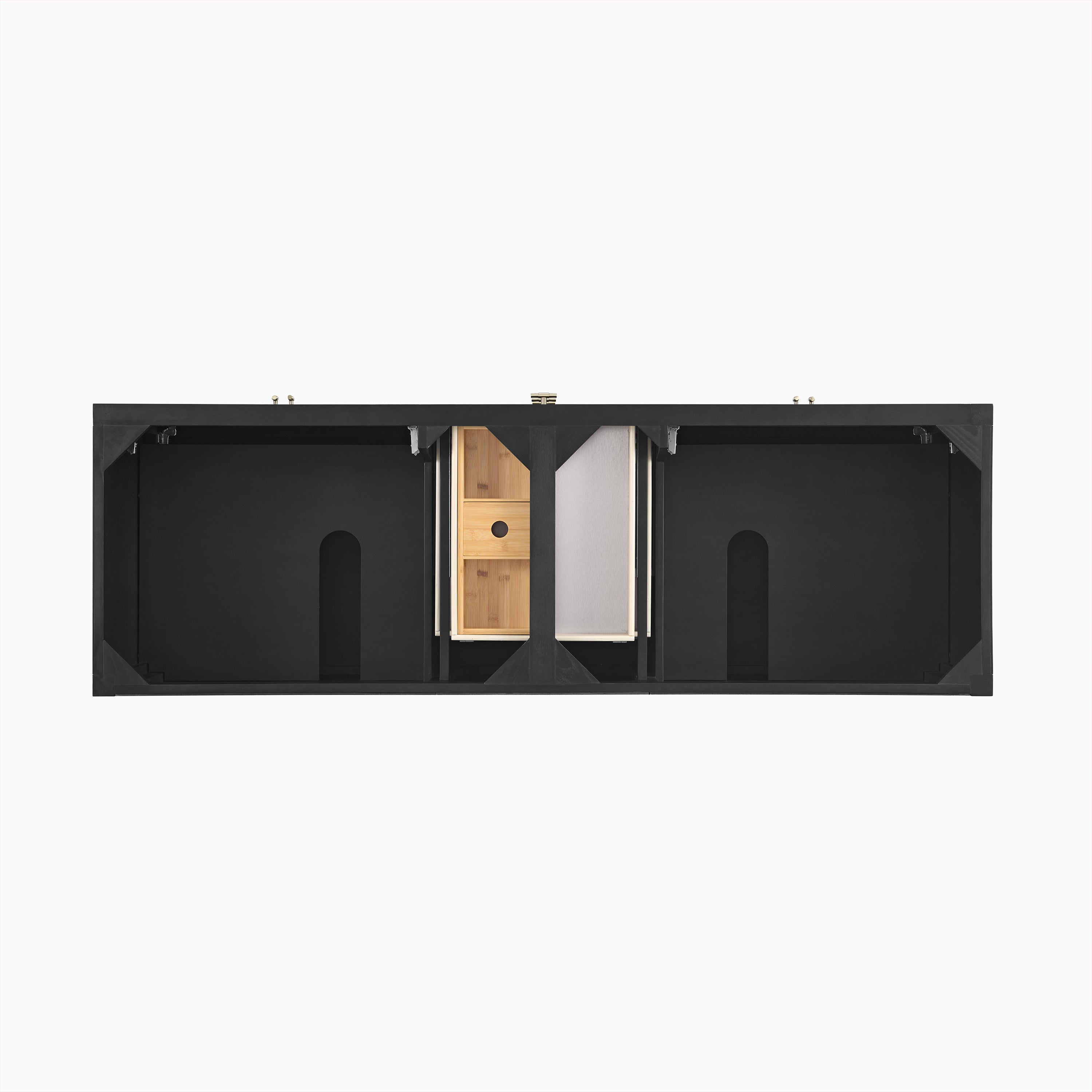 Sasha 72" Double Vanity in Carbon Oak with 3 cm Eternal Jasmine Pearl Quartz Top