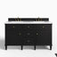 Elodie 60" Double Vanity in Black Onyx with 3 cm Carrara White Marble Top