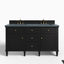 Elodie 60" Double Vanity in Black Onyx with 3 cm Charcoal Soapstone Quartz Top
