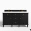 Elodie 60" Double Vanity in Black Onyx with 3 cm Eternal Jasmine Pearl Quartz Top