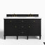 Elodie 60" Double Vanity in Black Onyx with 3 cm Ethereal Noctis Quartz Top