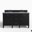 Elodie 60" Double Vanity in Black Onyx with 3 cm Parisien Bleu Quartz Top