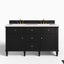 Elodie 60" Double Vanity in Black Onyx with 3 cm Victorian Silver Quartz Top