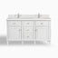 Elodie 60" Double Vanity in Bright White with Single Hole 3 cm White Zeus Quartz Top & Backsplash