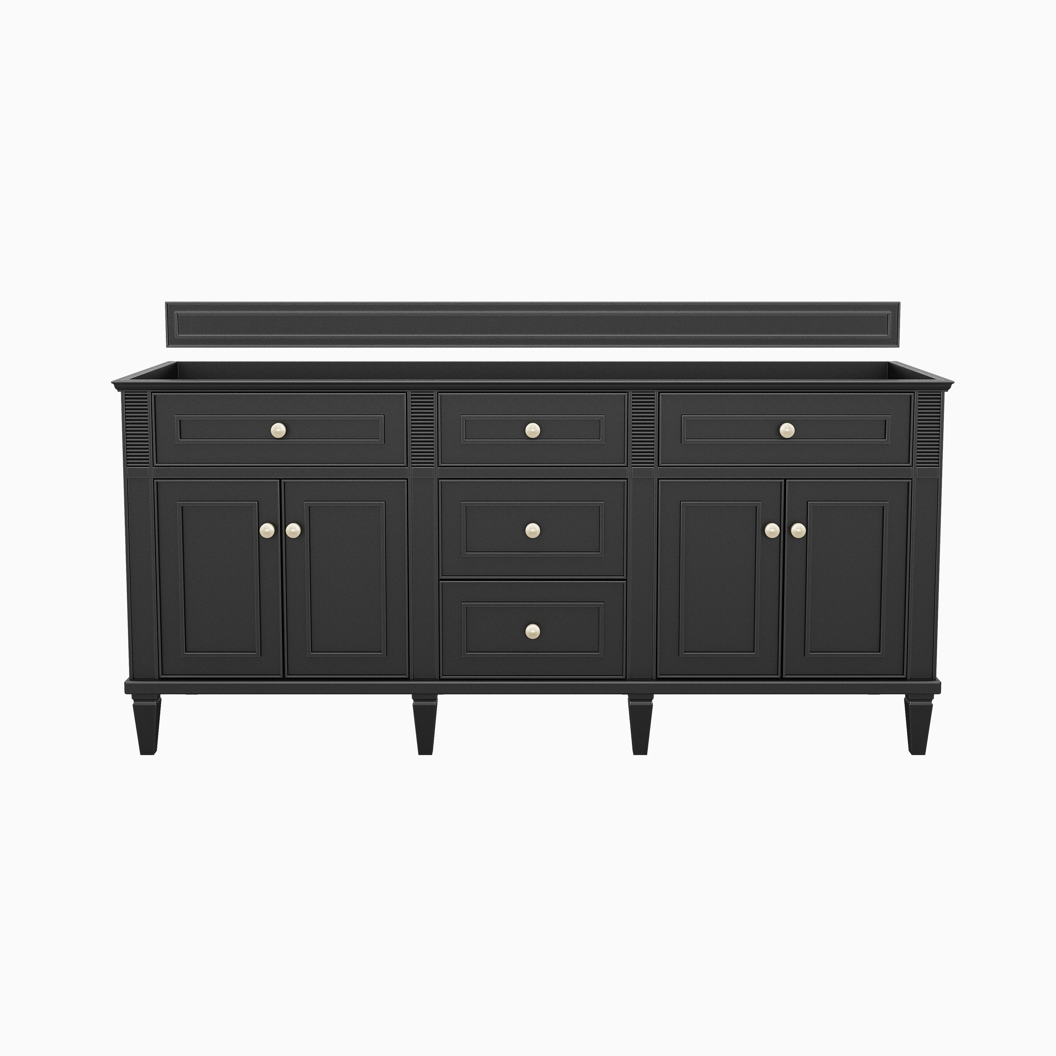 Elodie 72" Double Vanity in Black Onyx