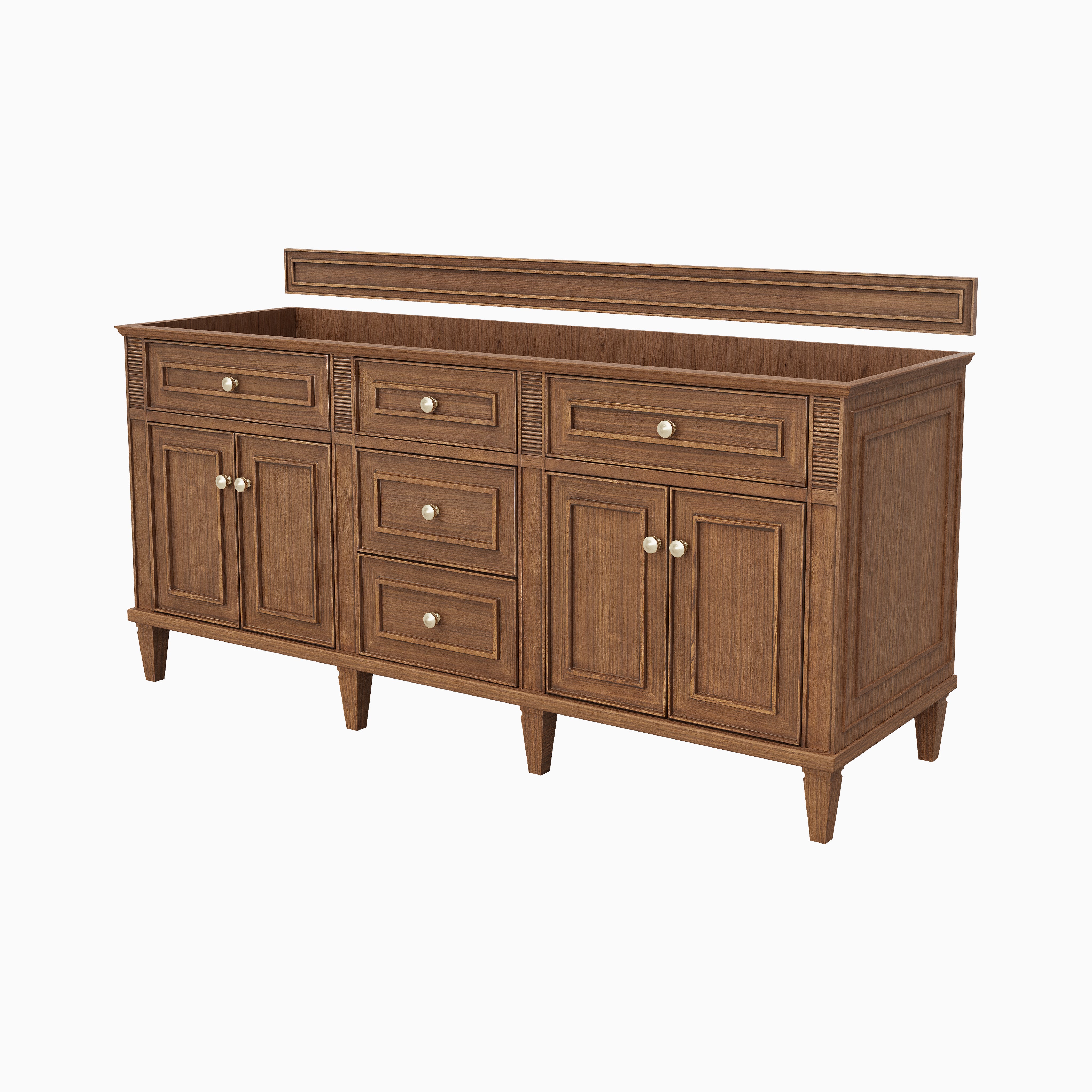 Discontinued - Elodie 72" Double Vanity in Mid-Century Walnut