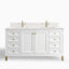 Janelle 60" Double Vanity in Glossy White with Single Hole 3cm White Zeus Silestone Top & Backsplash