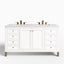 Janelle 60" Double Vanity in Glossy White with 3 cm Victorian Silver Silestone Top