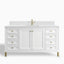Janelle 60" Single Vanity in Glossy White with Single Hole 3cm White Zeus Silestone Top & Backsplash