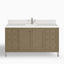Janelle 60" Single Vanity in Walnut Whisper with Single Hole 3cm White Zeus Silestone Top & Backsplash