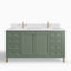 Janelle 60" Double Vanity in Smokey Celadon with Single Hole 3cm White Zeus Silestone Top & Backsplash