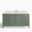 Janelle 60" Single Vanity in Smokey Celadon with Single Hole 3cm White Zeus Silestone Top & Backsplash