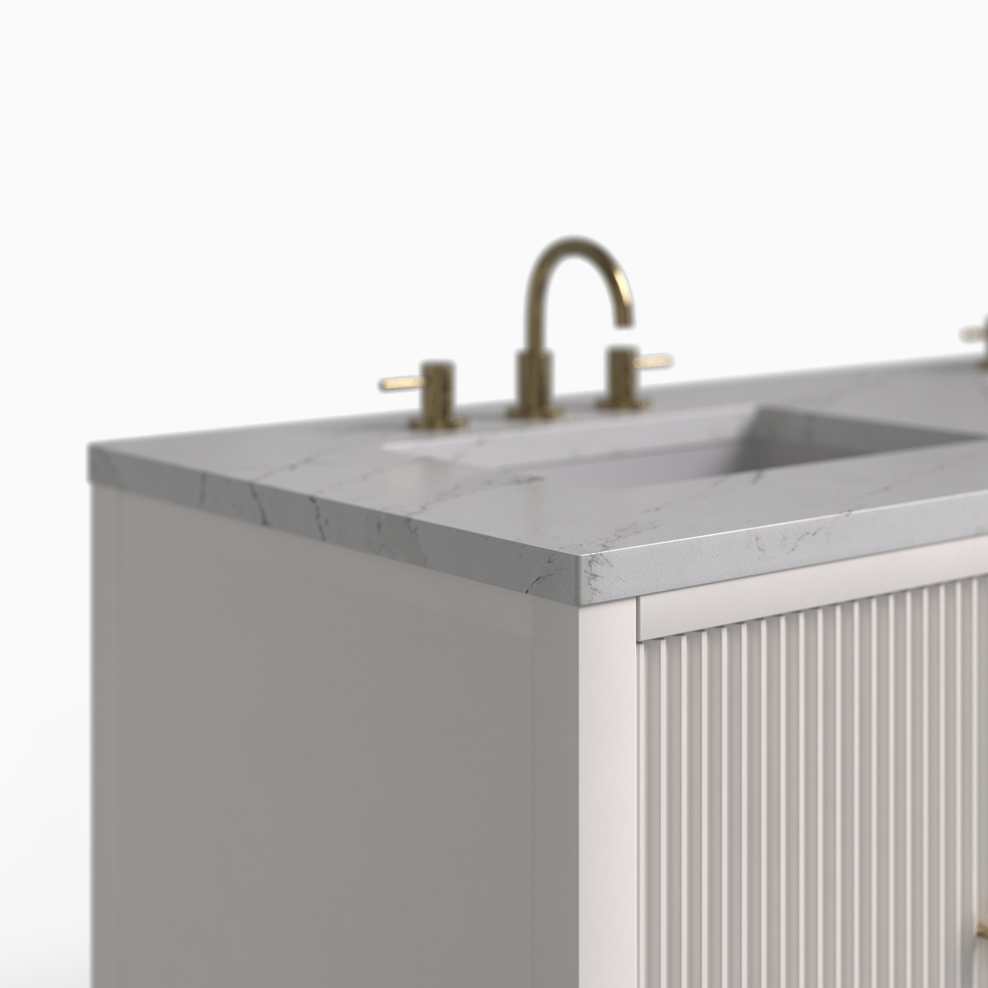 Sasha 60" Double Vanity in Bright White with 3 cm Ethereal Noctis Quartz Top