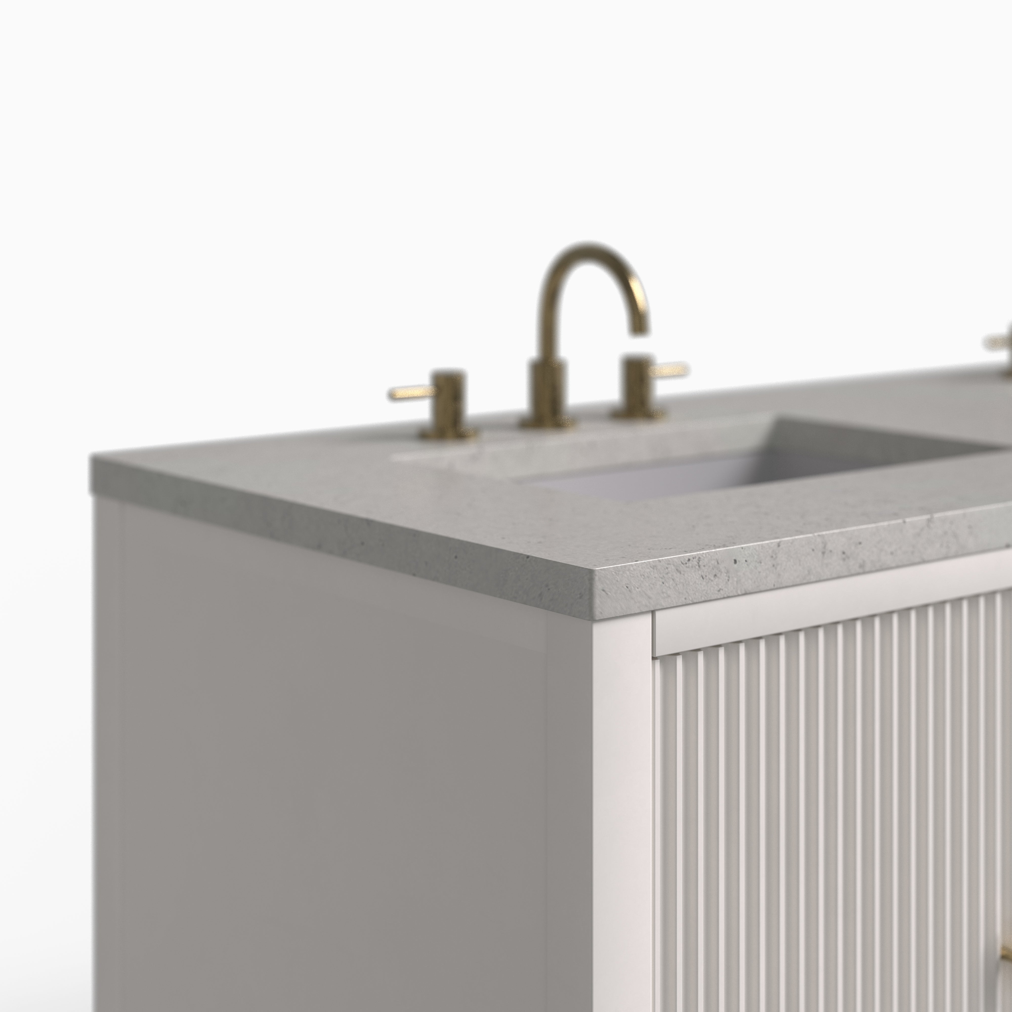 Sasha 60" Double Vanity in Bright White with 3 cm Lime Delight Quartz Top