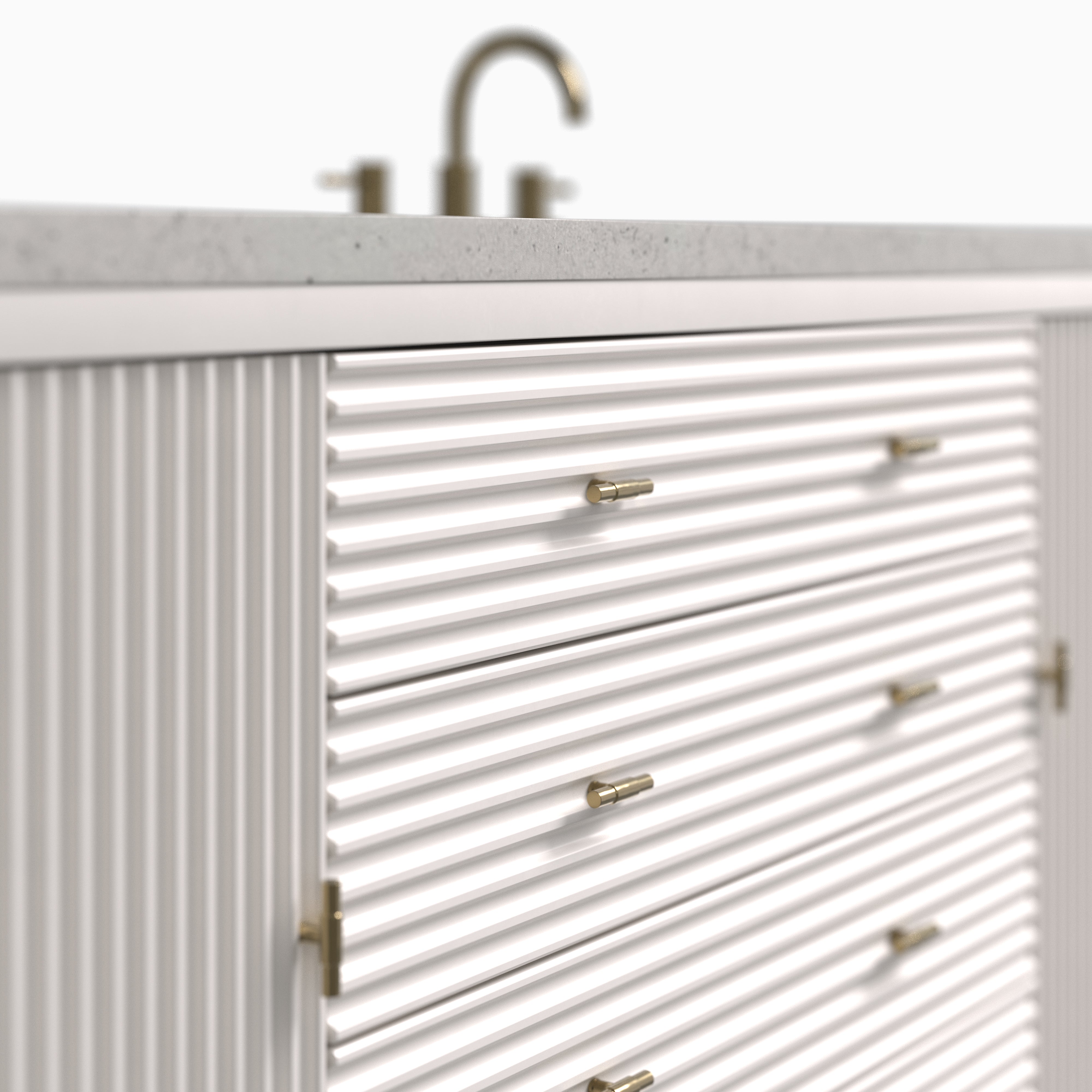 Sasha 60" Double Vanity in Bright White with 3 cm Lime Delight Quartz Top