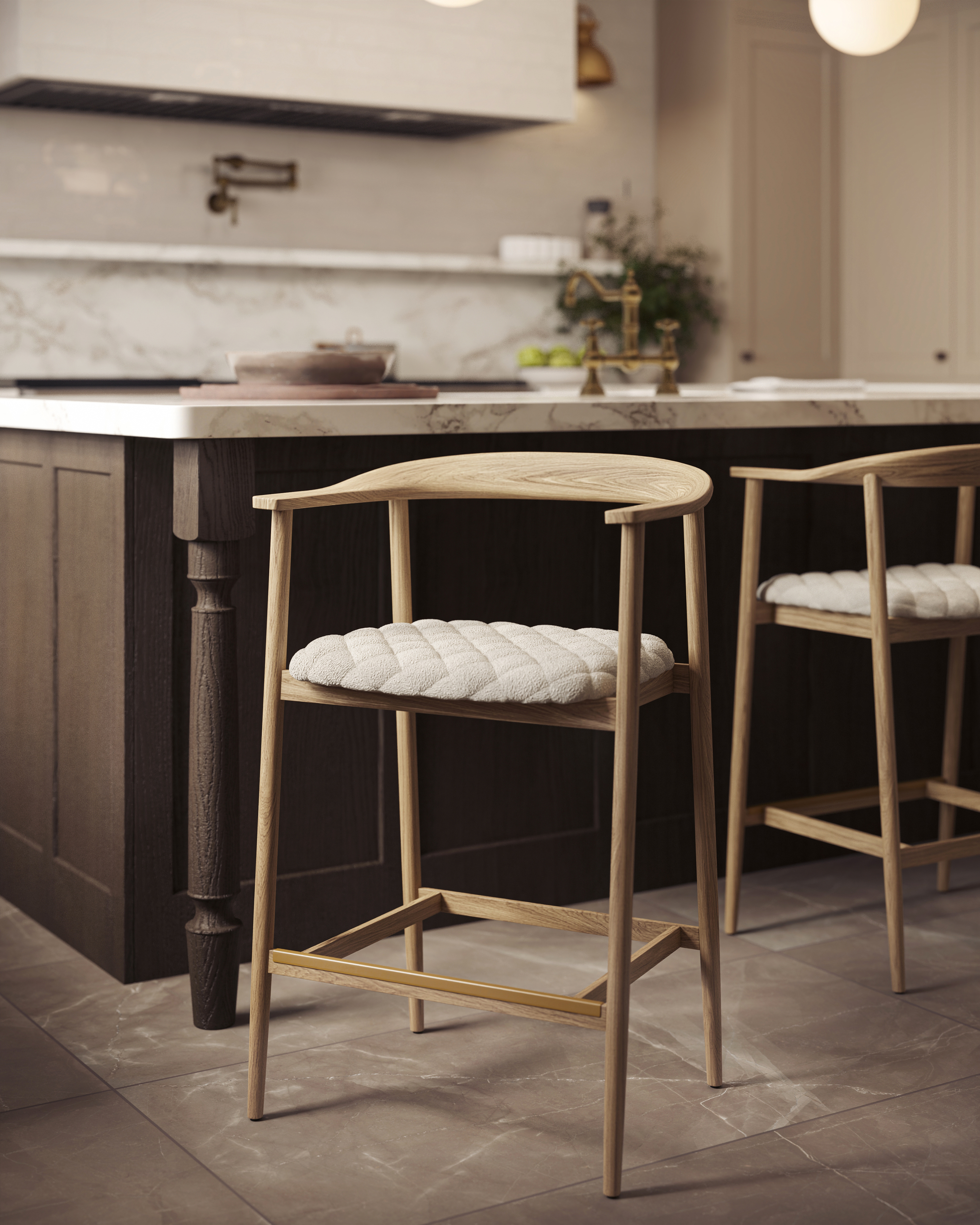 Joel Counter Stool in Dove Cream