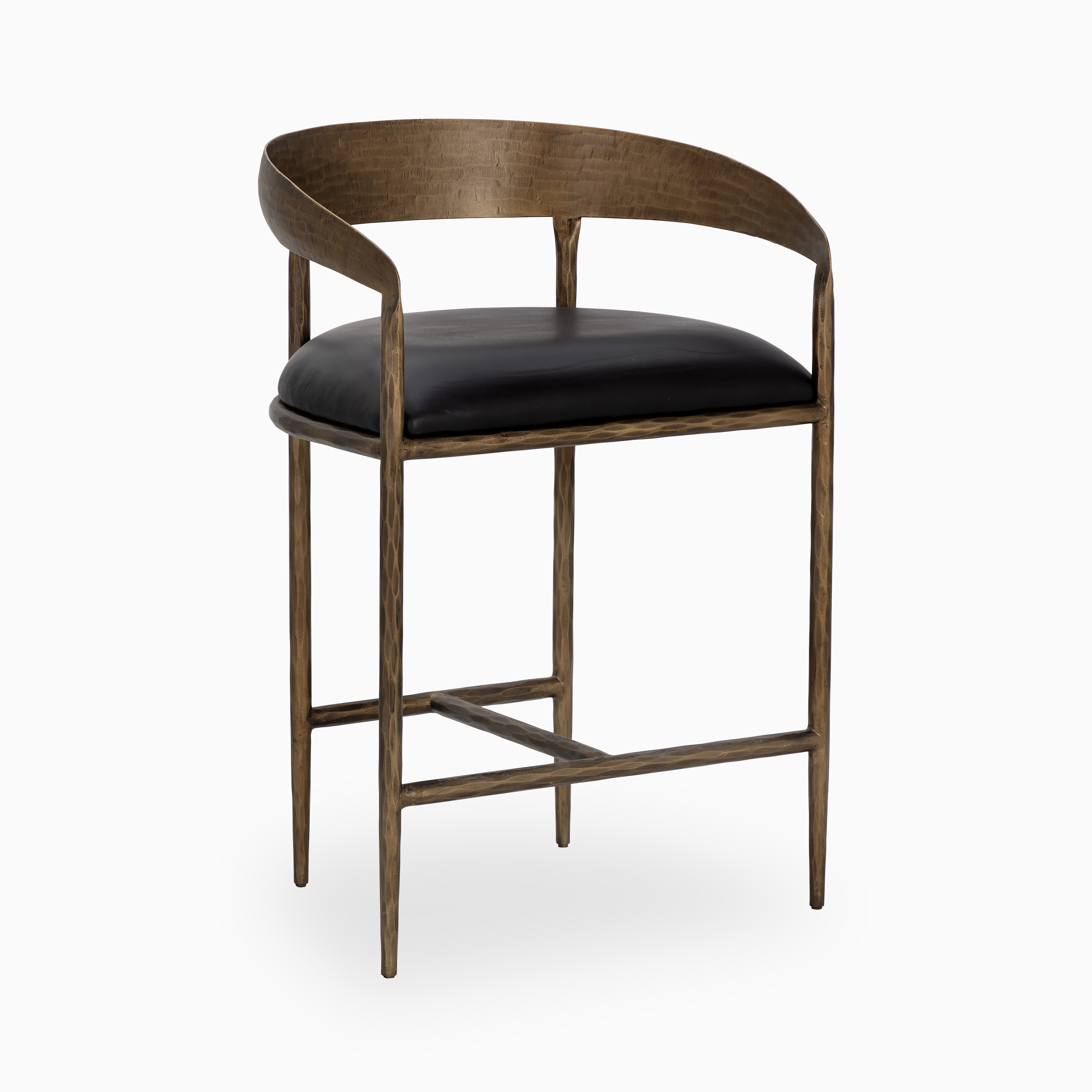 Shaffer Counter Stool in Charcoal Black Leather