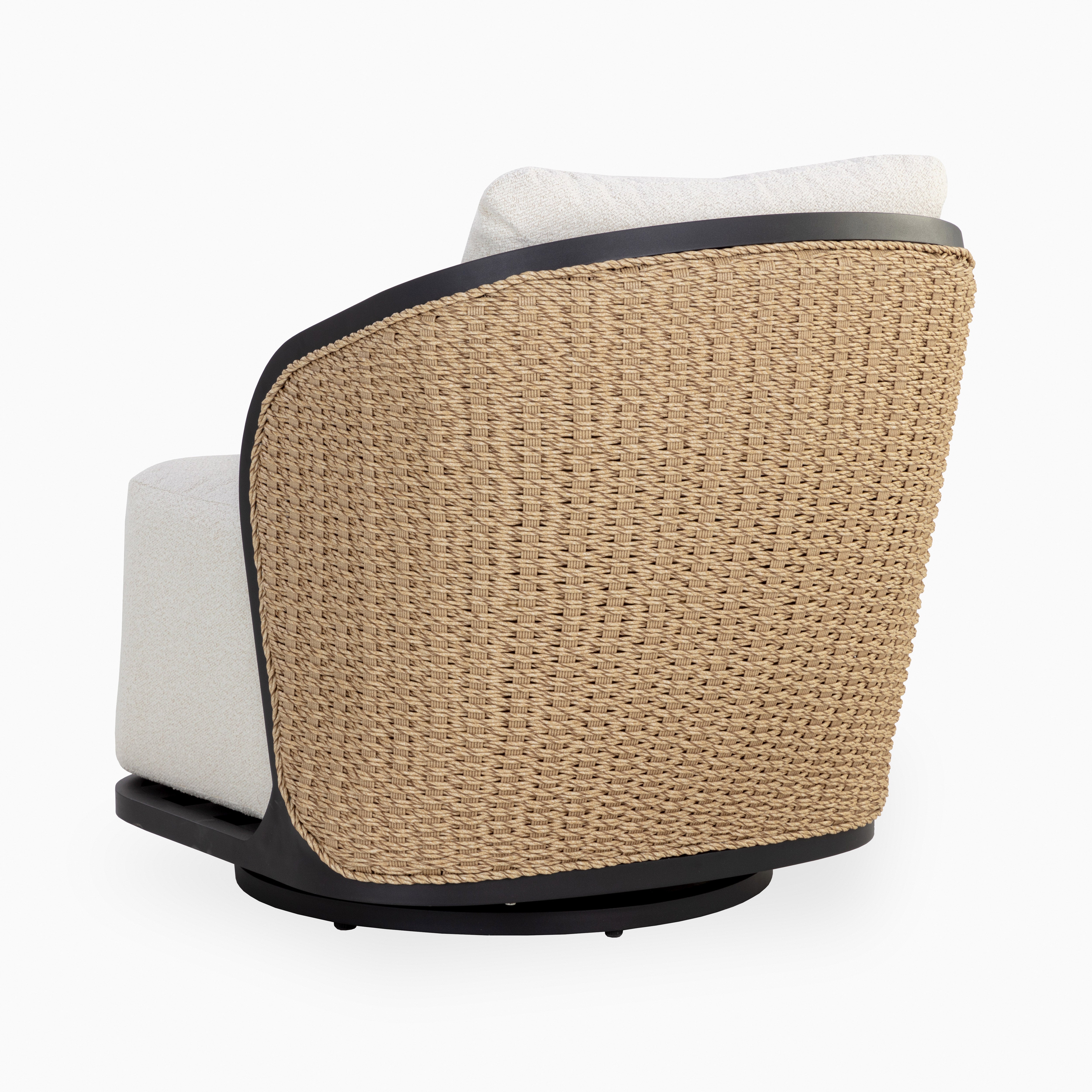 Sabine Outdoor Swivel Chair in Cream