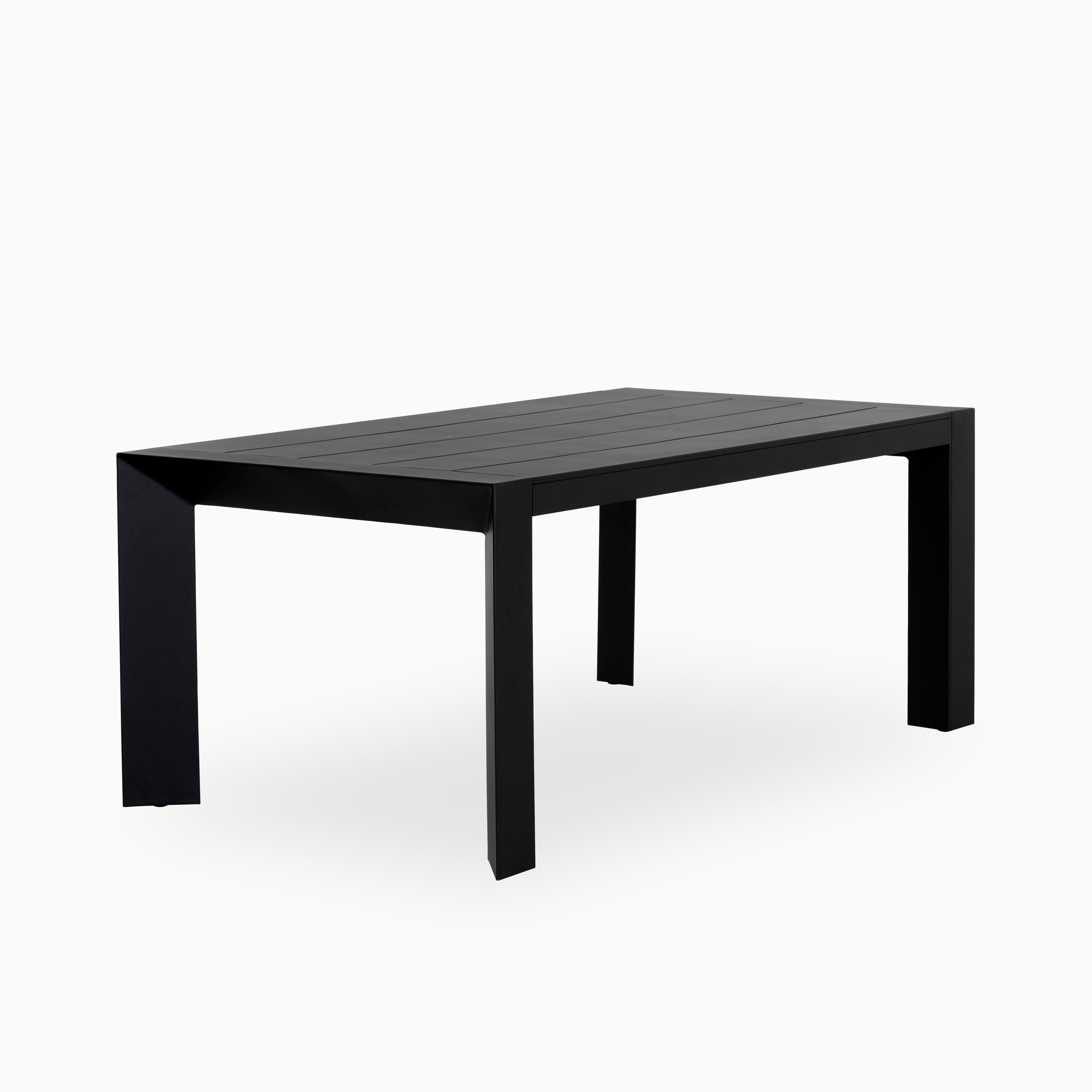 Stravian Outdoor Dining Table in Black, 70"