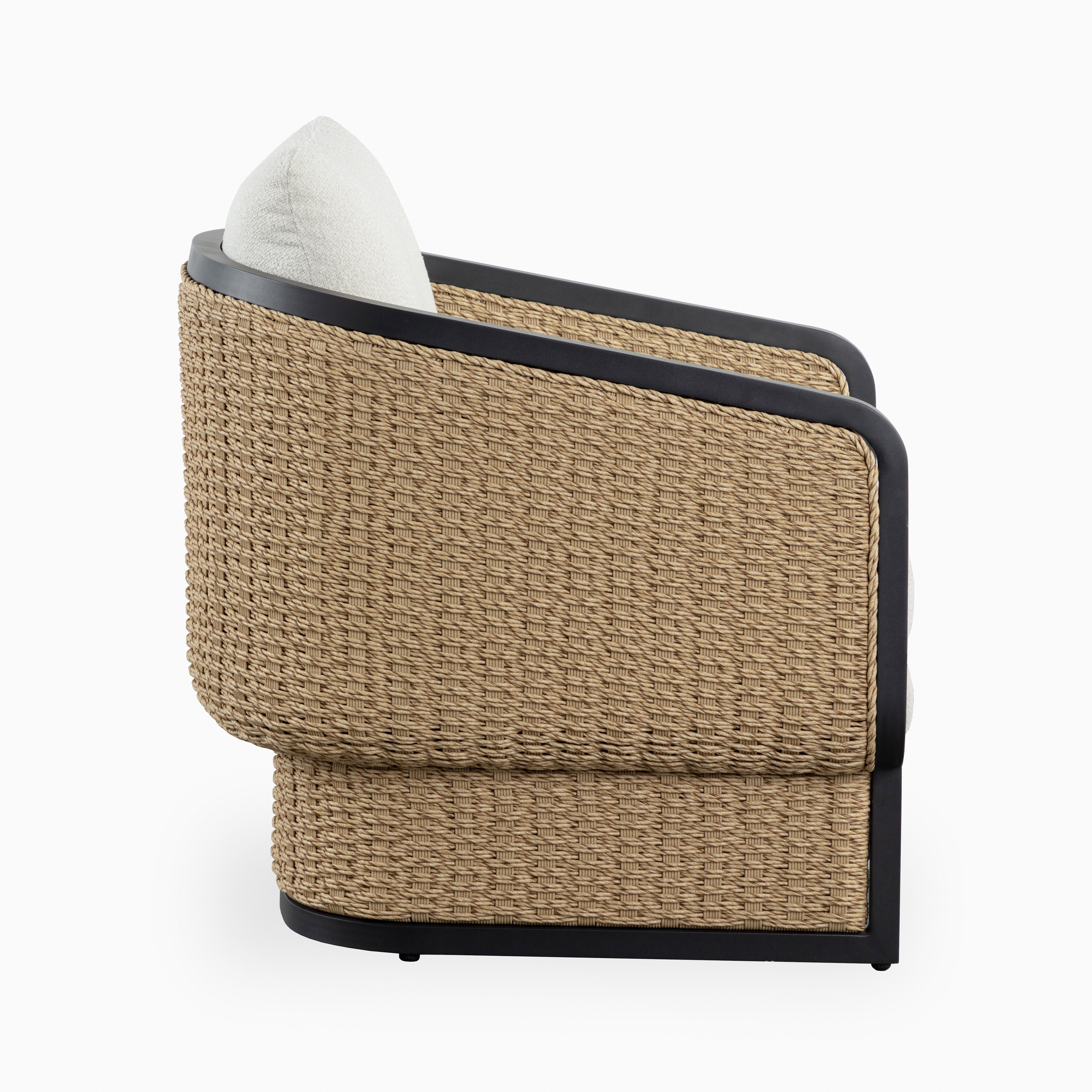 Elira Outdoor Lounge Chair in Cream