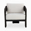 Carden Outdoor Lounge Chair in Black/Cream