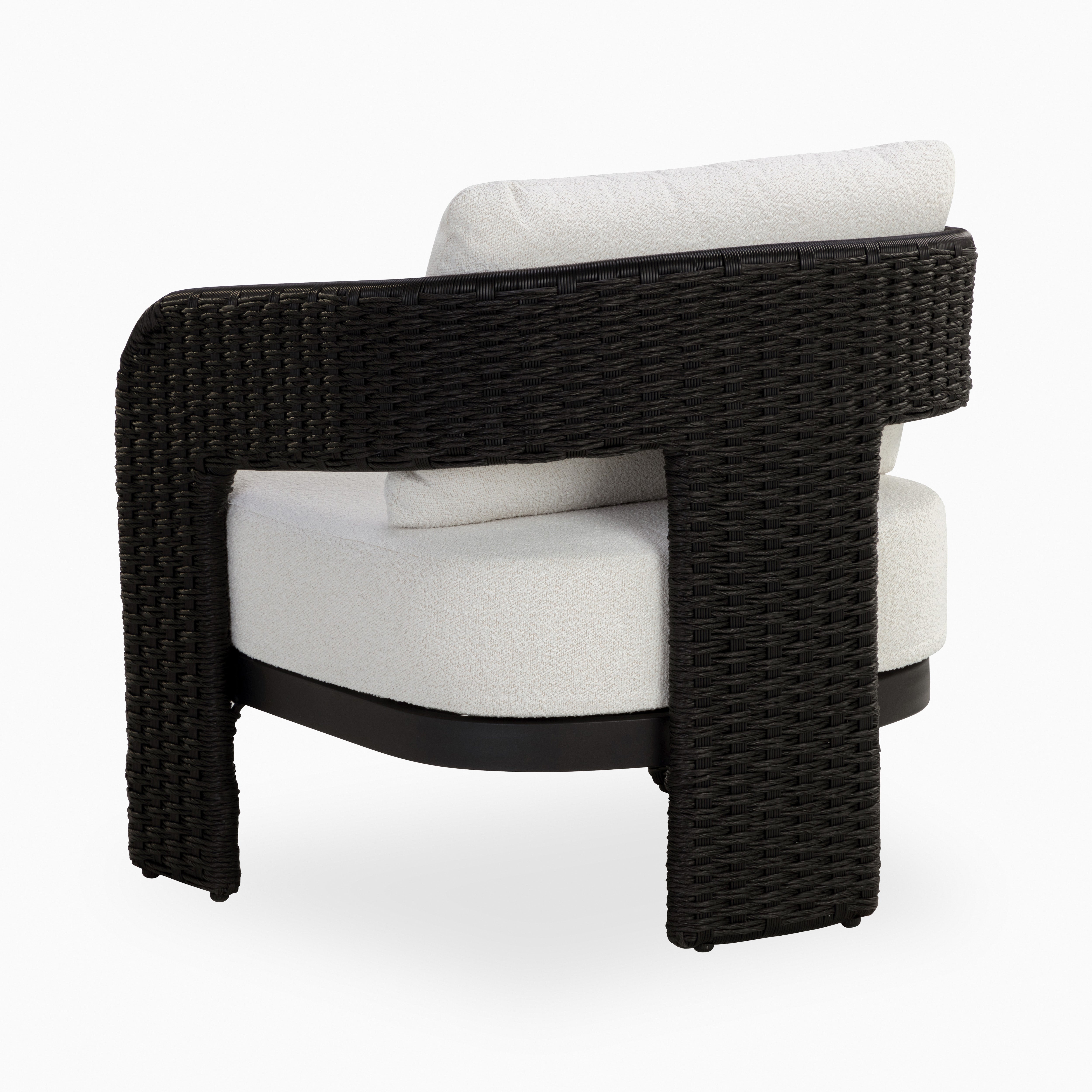 Carden Outdoor Lounge Chair in Black/Cream