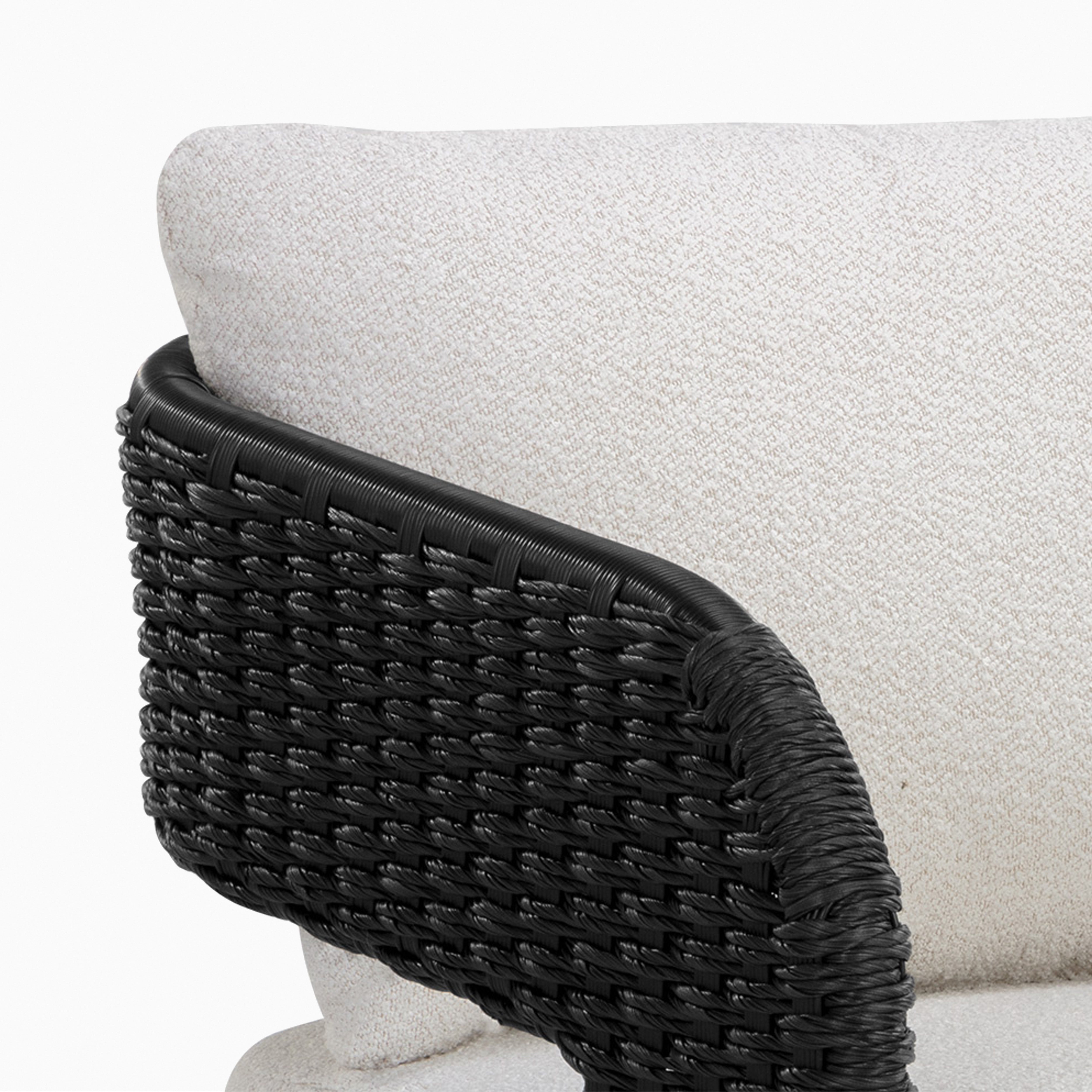 Carden Outdoor Lounge Chair in Black/Cream